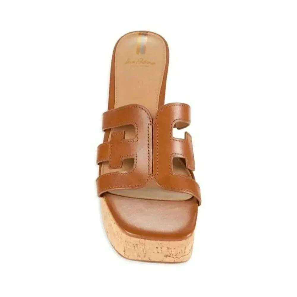 Sam Edelman Women's Dev Leather Cork Platform Sandals Size 9 (MSRP $150)